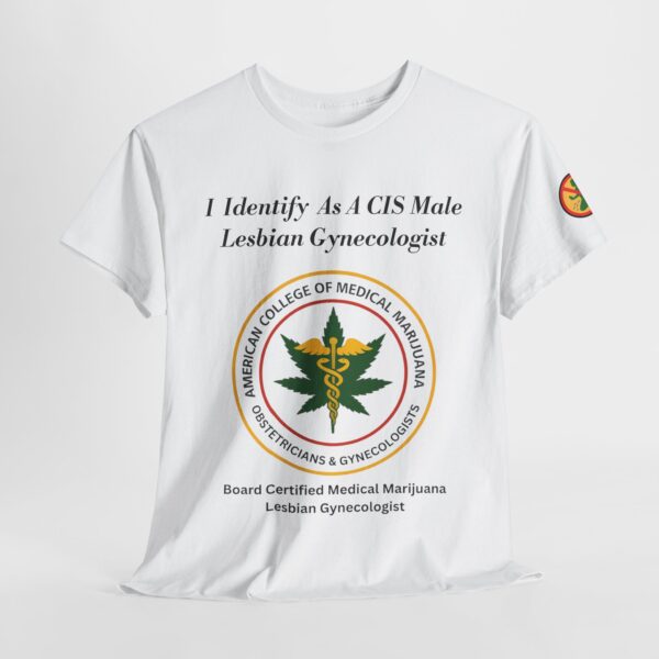 2 Sided Unisex Heavy Cotton Tee with arm emblem - ACOMMOG logo Printed Front and Definition of 'Squirtapenia' on Back - Image 7