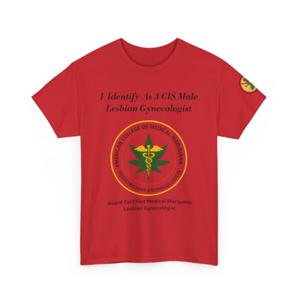 2 Sided Unisex Heavy Cotton Tee with arm emblem - ACOMMOG logo Printed Front and Definition of 'Squirtapenia' on Back - Image 9