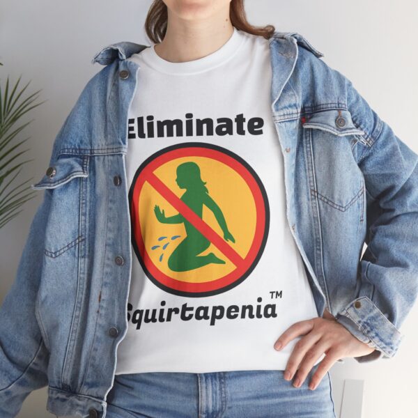 Double Sided Front and Back Unisex Heavy Cotton Tee - Eliminate 'Squirtapenia' Humor Shirt - Image 7