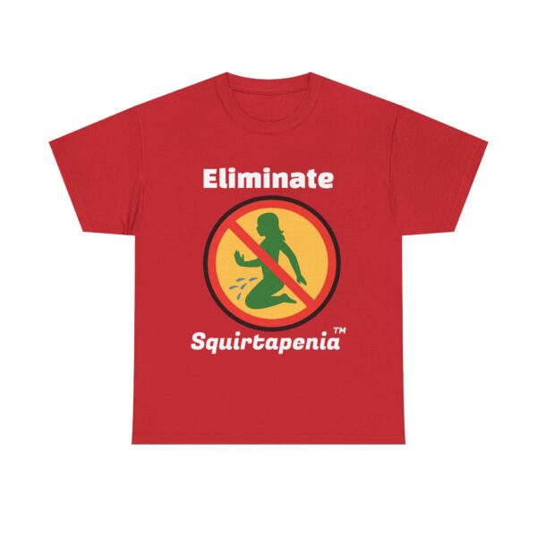 Double Sided Front and Back Unisex Heavy Cotton Tee - Eliminate 'Squirtapenia' Humor Shirt - Image 14