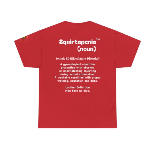 2 Sided Unisex Heavy Cotton Tee with arm emblem - Eliminate 'Squirtapenia	™' Humor Shirt - Image 15