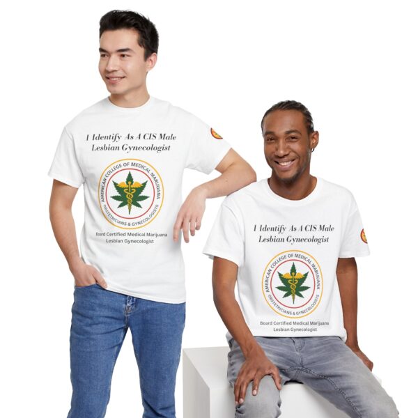 2 Sided Unisex Heavy Cotton Tee with arm emblem - ACOMMOG logo Printed Front and Definition of 'Squirtapenia' on Back - Image 4