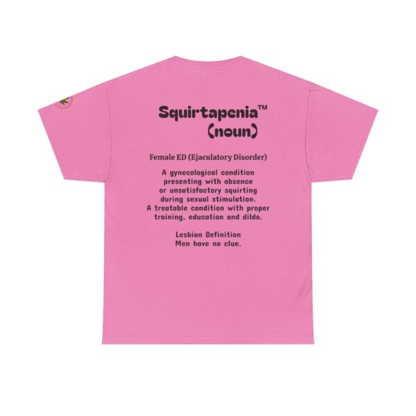 2 Sided Unisex Heavy Cotton Tee with arm emblem - Eliminate 'Squirtapenia	™' Humor Shirt - Image 12