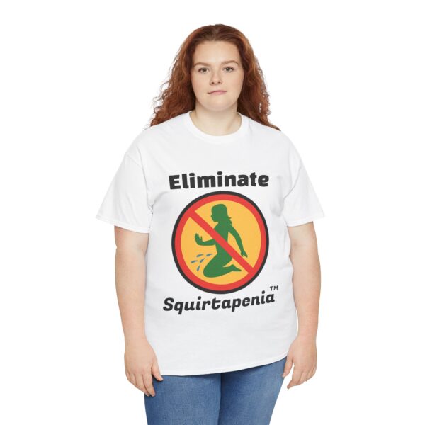 Double Sided Front and Back Unisex Heavy Cotton Tee - Eliminate 'Squirtapenia' Humor Shirt - Image 6