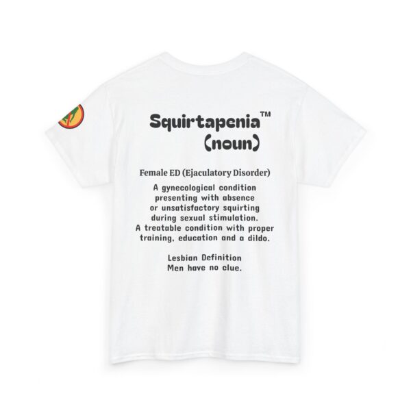 Double Sided Front and Back Unisex Heavy Cotton Tee - ACMMOG logo Printed Front and 'Squirtapenia' Printed on Back - Image 2